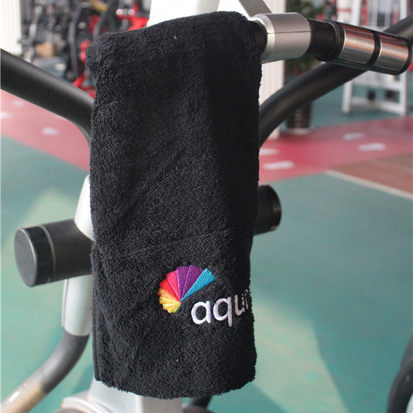 black customize embroidery towel 